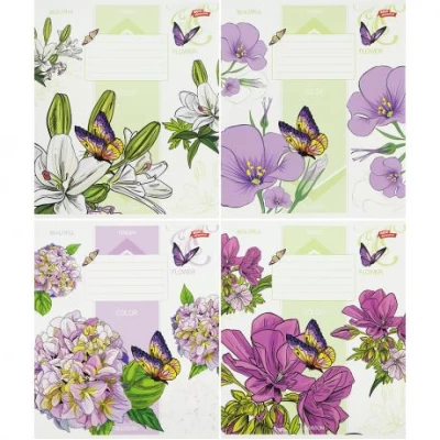 Зошит кольоровий 12 аркушів, коса з доп.лініей 3854