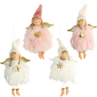 Прикраса-іграшка ялинкова Лялечка Ангелок кольорова 10*17 см CX25-1