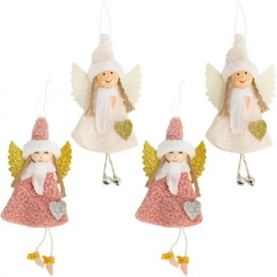 Прикраса-іграшка ялинкова Лялечка Ангелок кольорова 21*9смCX25-3 Прикраса-іграшка ялинкова Лялечка Ангелок кольорова 21*9смCX25-3