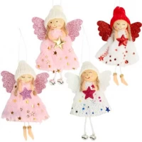 Прикраса-іграшка ялинкова Лялечка Ангелок кольорова 12*8см CX25-5