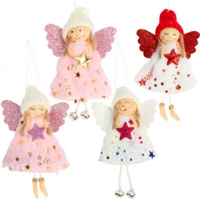 Прикраса-іграшка ялинкова Лялечка Ангелок кольорова 12*8см CX25-5 Прикраса-іграшка ялинкова Лялечка Ангелок кольорова 12*8см CX25-5