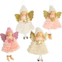 Прикраса-іграшка ялинкова Лялечка Ангелок кольорова 12*8см CX25-7