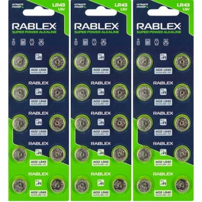 Батарейка RABLEX таблетка 1.5V AG12 (LR43)