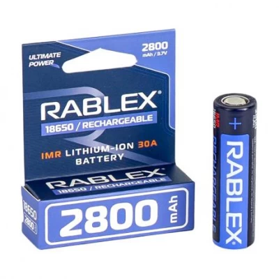 Акумулятор RABLEX 2800mah 30А 3.7V 18650 високотоковий(БЕЗ ЗАХИСТУ) 000332