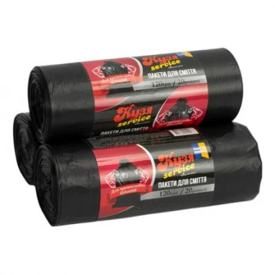Пакет для Промислового сміття 70х110 120л 20 штук 28мк Кузя Service