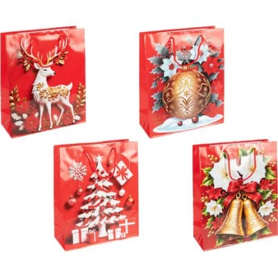 Пакет подарунковий Новий Рік 18х21,5х8см 2578-1