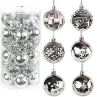 Набір кульок 30 штук D6см Срібло NHX2025-4 тубус