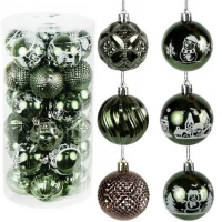 Набір кульок 30 штук D6см Темно-зелений NHX2025-5 тубус