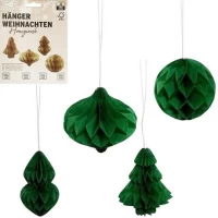 Набір підвісних паперових новорічних прикрас 4шт CG-2