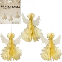 Набір підвісних паперових новорічних прикрас 4шт Ангелок CG-6