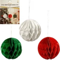 Набір підвісних паперових новорічних прикрас 3шт Ангелок CG-7