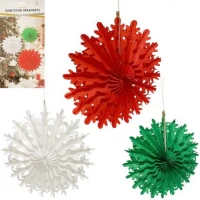 Набір підвісних паперових новорічних прикрас 3шт Сніжинка CG-9