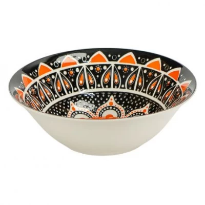 Тарілка глибока керамічна 7-ка з візерунком D17,5*7,5см 500мл 6895-53