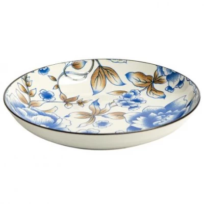 Тарілка керамічна 8-ка з візерунком D20,5*5,5см 500мл 6895-143