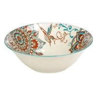 Тарілка глибока керамічна 7-ка з візерунком D17,5*7,5см 500мл 6895-43