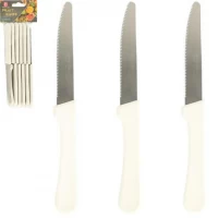 Набір кухонних ножів 12шт з хвилястою заточкою 20,5см білий  ZP6-12