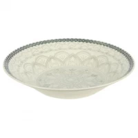 Тарілка супова керамічна 8-ка з візерунком  D20*6cм 500мл 6895-130
