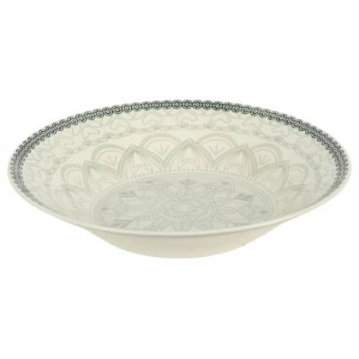 Тарілка супова керамічна 8-ка з візерунком  D20*6cм 500мл 6895-130