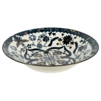 Тарілка супова керамічна 8-ка з візерунком  D20*6cм 500мл 6895-136