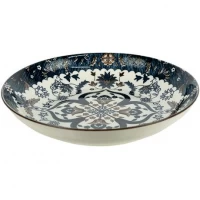 Тарілка керамічна 9-ка з візерунком D23*6,5см 700мл 6895-137