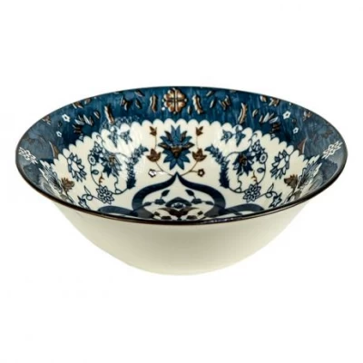 Тарілка глибока керамічна 7-ка з візерунком D17,5*7,5см 500мл 6895-37