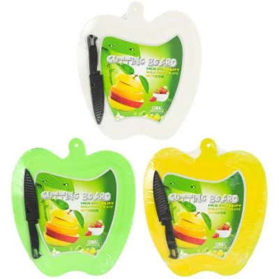 Дошка обробна з ножом Яблуко 27*30см HL6601