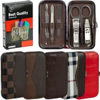 Набір для манікюру з нержавіючої сталі у шкір/зам футлярі 7 предметів  6PC S