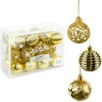 Набір новорічних куль 24шт D6см Золото YH-9469