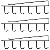 Підвісний металевий утримувач 26,5*8см з 6 гачками 2745