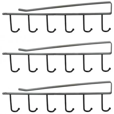 Підвісний металевий утримувач 26,5*8см з 6 гачками 2745