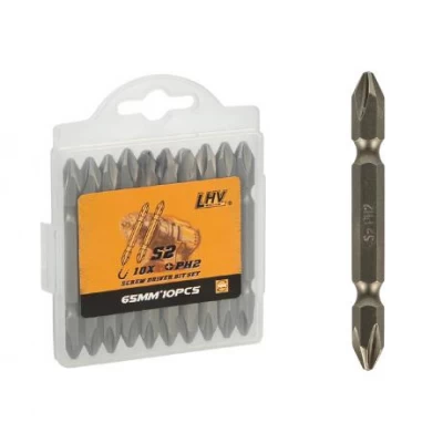 Набір двосторонніх біт PH2 65 мм, 10 шт у кейсі 1314 Набір двосторонніх біт PH2 65 мм, 10 шт у кейсі 1314