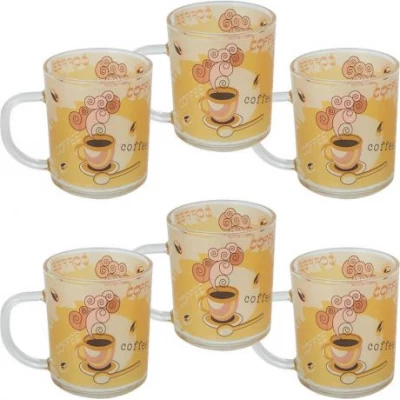 Чашка стекло кольорова Coffee 200мл жовта ZB024-31