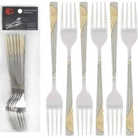 Набір столових виделок 6шт Золотий вихор 21см C 816-BF