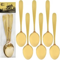 Набір столових ложок 6шт Без малюнка золото 21см C 822-BS Набір столових ложок 6шт Без малюнка золото 21см C 822-BS