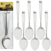 Набір столових ложок 6шт Земля срібло 21см C 823-BS