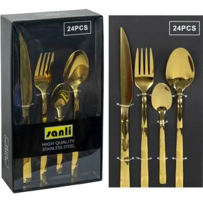 Набір столового приладдя 24 предметів золото 825-24SET