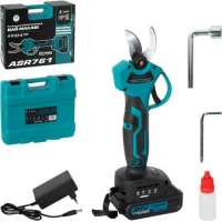 Акумуляторний секатор 21V, різ до 25 мм, батарея 1500 mAh,кейс+коробка ASR768/761 Акумуляторний секатор 21V, різ до 25 мм, батарея 1500 mAh,кейс+коробка ASR768/761