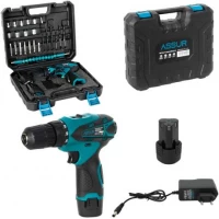 Акумуляторний дриль 12V з патроном 10мм, набір 24 предмета в кейсі ASR058