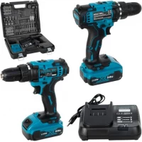 Акумуляторний дриль 12V з патроном 10мм ,набір 32 предмета в кейсі ASR069/068