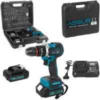 Акумуляторний ударний дриль 21V безщітковий, патрон 10мм, в кейсі ASR013
