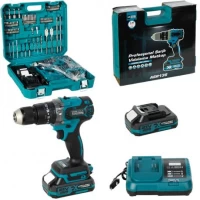 Акумуляторний ударний дриль 13мм 21V безщітковий, з набором аксесуарів,кейс+коробка ASR136