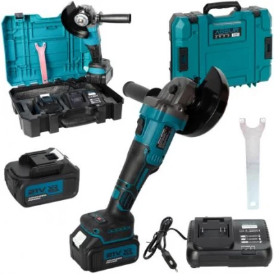 Акумуляторна кутова шліфувальна машина 125мм 21V, 2 акумулятори, у кейсі ASR319 Акумуляторна кутова шліфувальна машина 125мм 21V, 2 акумулятори, у кейсі ASR319