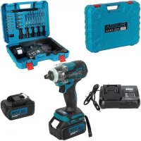 Акумуляторний безщітковий гайковерт 21V, 300 Н·м, 2 акумулятори, набір 25 предметів, у кейсі ASR054