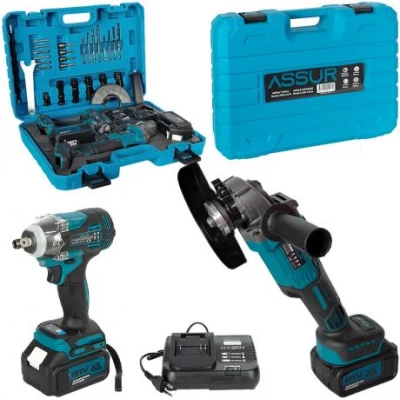 Акумуляторний набір 2-в-1: кутова шліфувальна машина 125 мм + гайковерт 280 Нм, 21V ASR1017 Акумуляторний набір 2-в-1: кутова шліфувальна машина 125 мм + гайковерт 280 Нм, 21V ASR1017