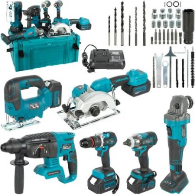 Акумуляторний набір інструментів 6-в-1, 21V, безщітковий 4 акумулятори, в кейсі + коробка ASR1106