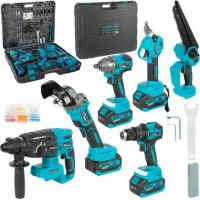 Акумуляторний професійний набір інструментів 6-в-1, 21V, безщітковий, з кейсом ASR1206 Акумуляторний професійний набір інструментів 6-в-1, 21V, безщітковий, з кейсом ASR1206