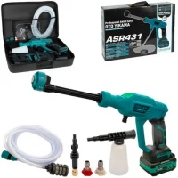 Акумуляторна мийка високого тиску 21V для авто, з повним комплектом аксесуарів у сумці+коробка ASR431