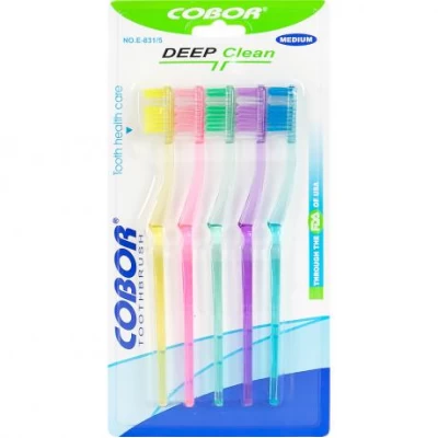 Набір зубних щіток «Cobor» 19см на блістері 5шт Е831-5