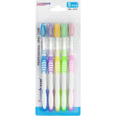 Набір зубних щіток Lanshare 18см на блістері 5шт 5526/5528