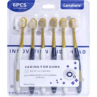 Набір зубних щіток Lanshare 18см на блістері 6 шт 6888